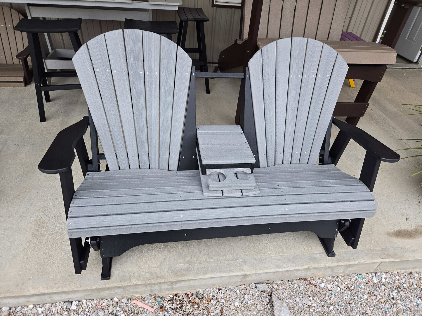Dutch Country Patio 6' Adirondack Style Bench Glider