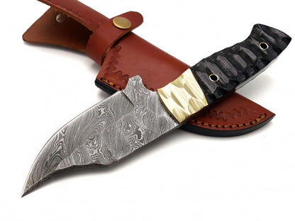 Texan Knives Custom Handmade Skinning Knife with Resin & Brass Handle