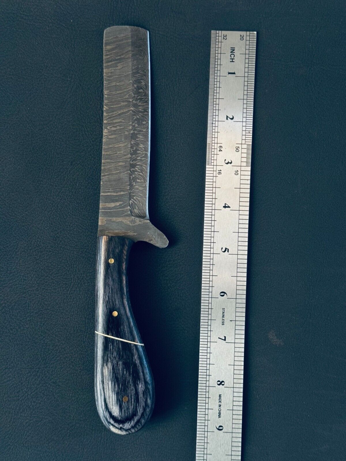 Texan Knives Handmade Damascus Steel Calf Cutter Knife with Pakkawood Handle - 5" Blade