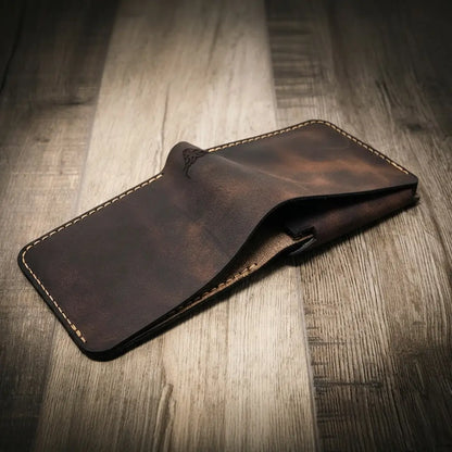 Bull Sheath Leather Badge Bifold Wallet