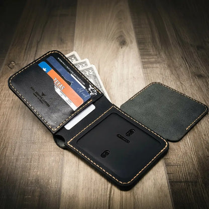 Bull Sheath Leather Badge Bifold Wallet