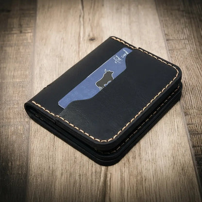 Bull Sheath Leather Minimalist Badge Wallet