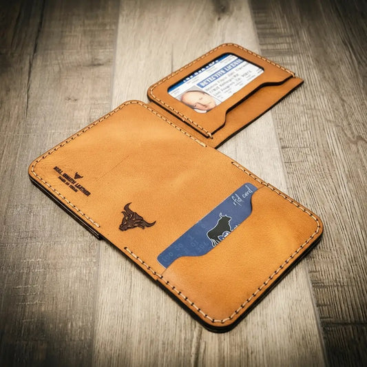 Bull Sheath Leather Minimalist Badge Wallet