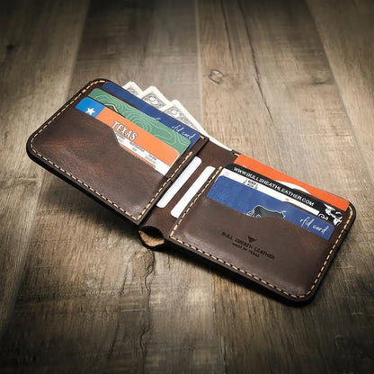Bull Sheath Leather Big Bend Bifold Wallet