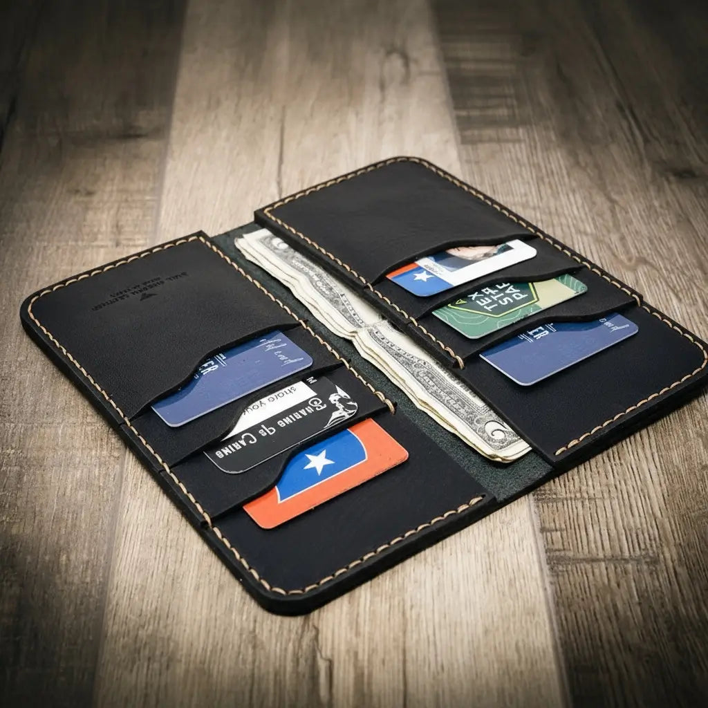 Bull Sheath Leather Western Long Wallet