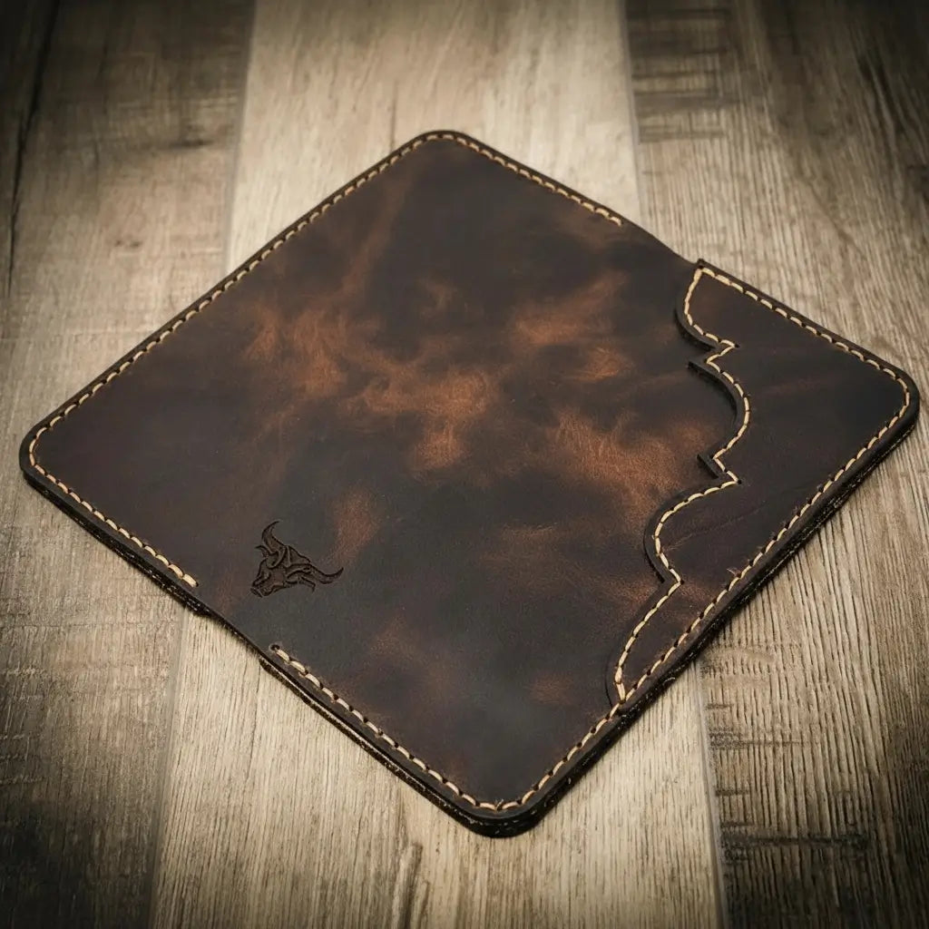 Bull Sheath Leather Western Long Wallet