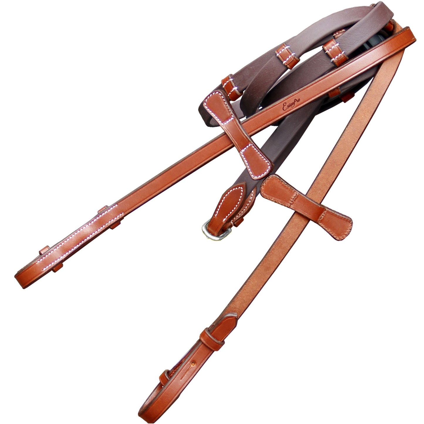 Bridles & Reins ExionPro Plain Rubber Reins with 7 Loops & Martingale Stoppers