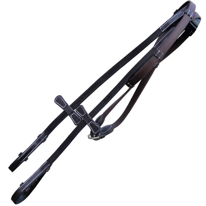 Bridles & Reins ExionPro Plain Rubber Reins with 7 Loops & Martingale Stoppers