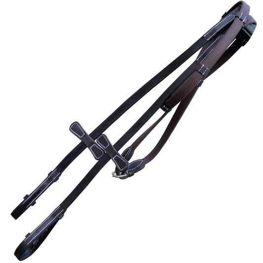 Bridles & Reins ExionPro Plain Rubber Reins with 7 Loops & Martingale Stoppers