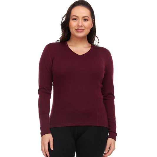 Minus33 Midweight - Women's Long Sleeve V-Neck 100% Merino Wool