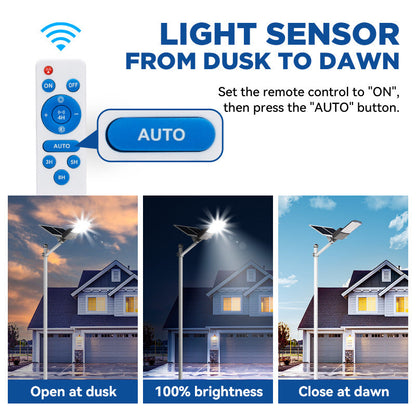 Langy Solar Lights 1500W solar street light with 20ft /16ft pole