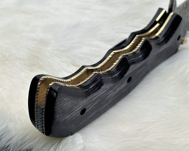 KBS Knives Tactical Urban Guardian Folding Pocket Knife – 8" Handmade Damascus Steel Blade, Pakka Wood Handle