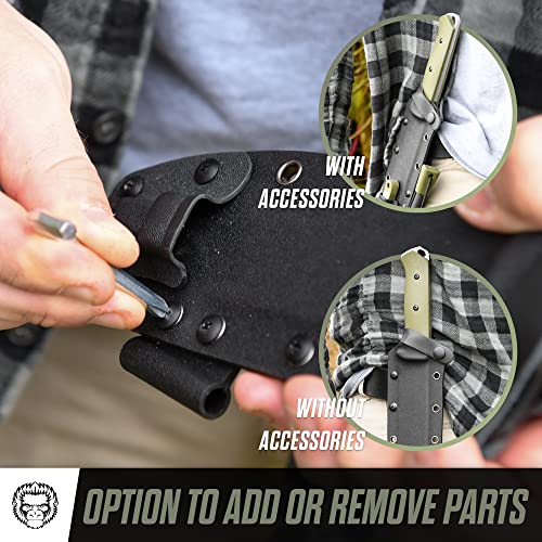 Holtzman's Gorilla Survival The Bushwhacker D2 Steel Bushcraft Survival Knife Gift Set (Selection)