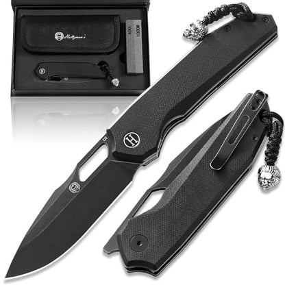 Holtzman's Gorilla Survival The Sentinel Folding Knife Giftset (black stonewashed blade+black G10 handle)