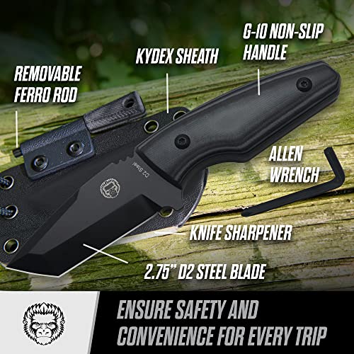 Holtzman's Gorilla Survival The Grey Tanto Neck Knife Giftset for Outdoors