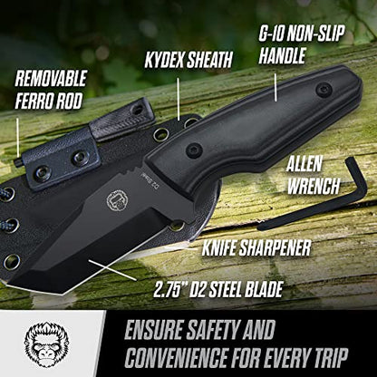 Holtzman's Gorilla Survival The Grey Tanto Neck Knife Giftset for Outdoors