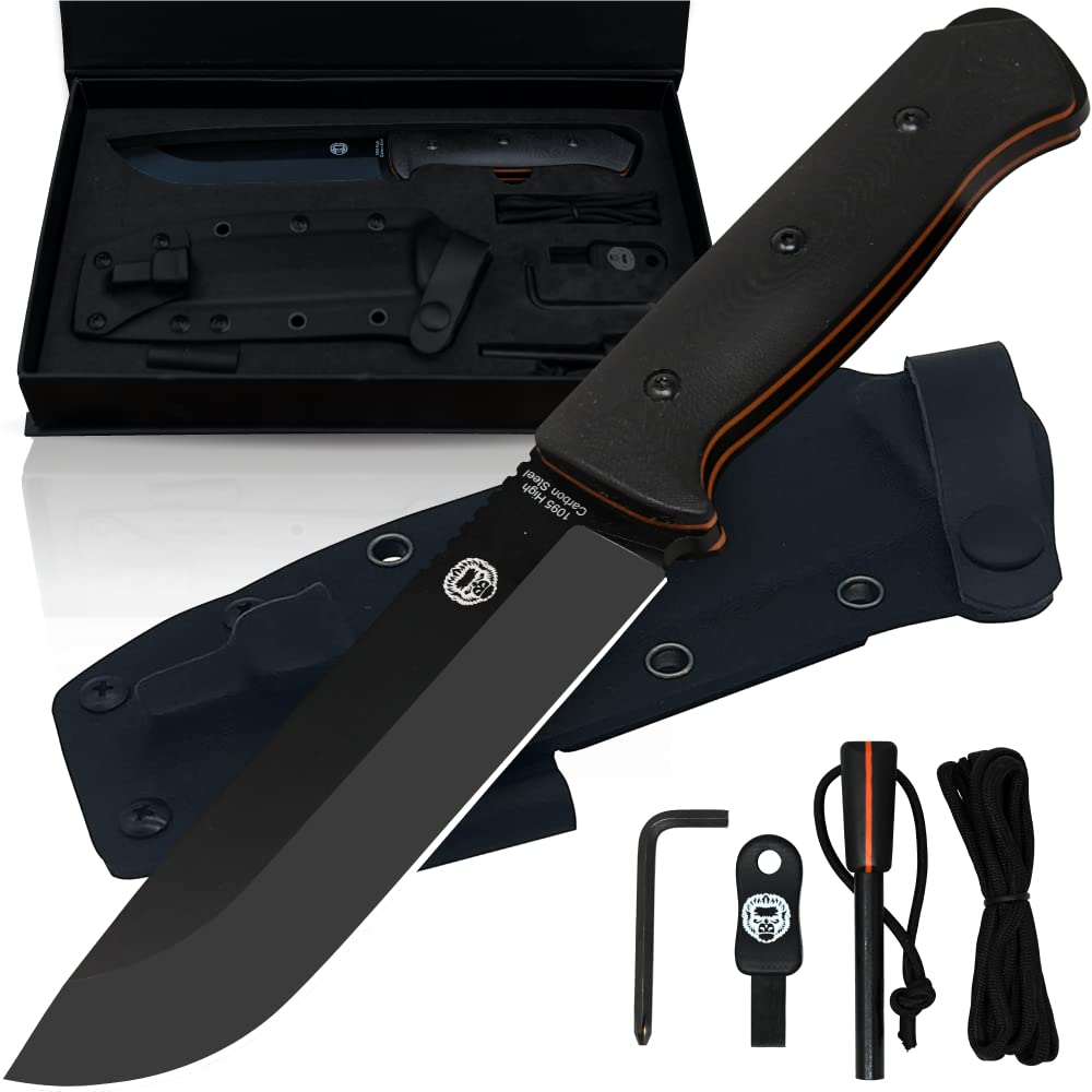 Holtzman's Gorilla Survival The Bushwhacker D2 Steel Bushcraft Survival Knife Gift Set (Selection)