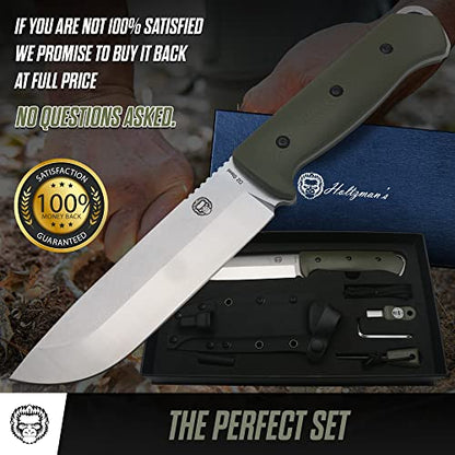 Holtzman's Gorilla Survival The Bushwhacker D2 Steel Bushcraft Survival Knife Gift Set (Selection)