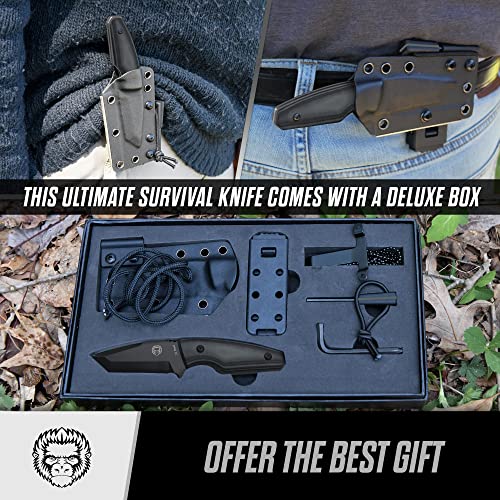 Holtzman's Gorilla Survival The Grey Tanto Neck Knife Giftset for Outdoors