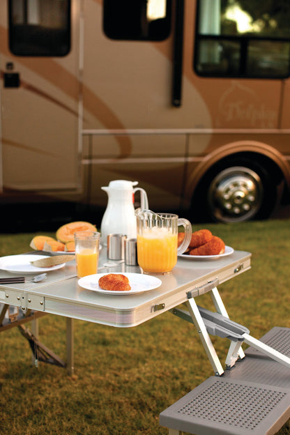 Picnic Time  Aluminum Portable Picnic Table with Seats