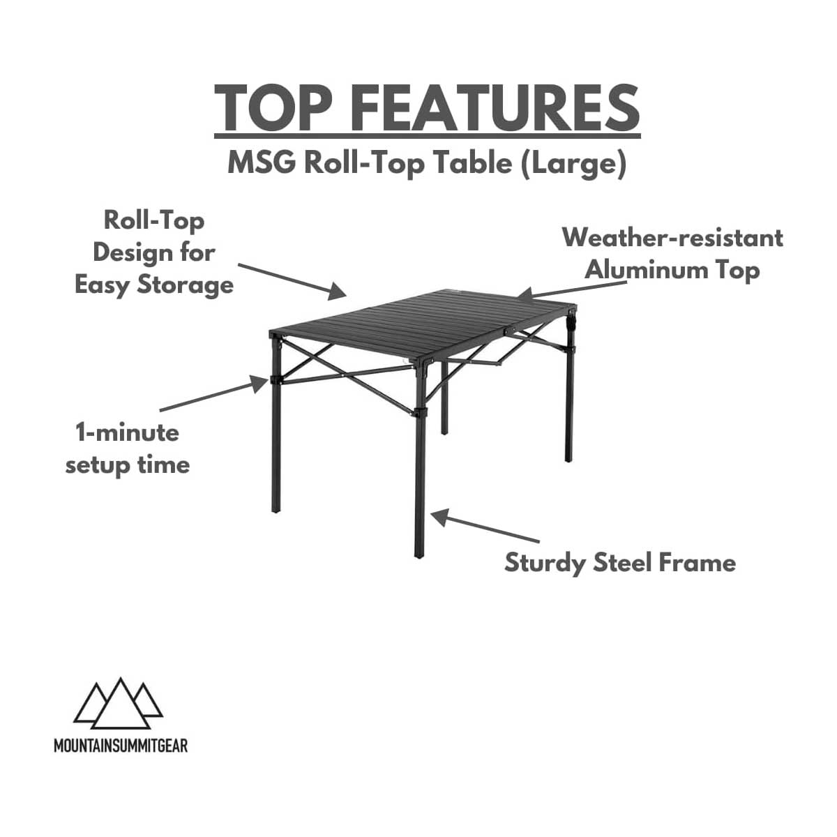 Caddis Sports Roll Top Table