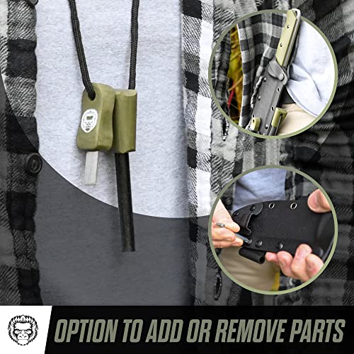 Holtzman's Gorilla Survival The Bushwhacker D2 Steel Bushcraft Survival Knife Gift Set (Selection)