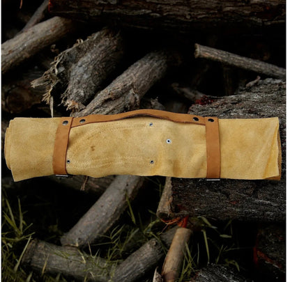 Texan Knives Knife Sets for Kitchen – 13" Damascus Steel Chef Knife with Epoxy Resin Handle & Leather Sheath