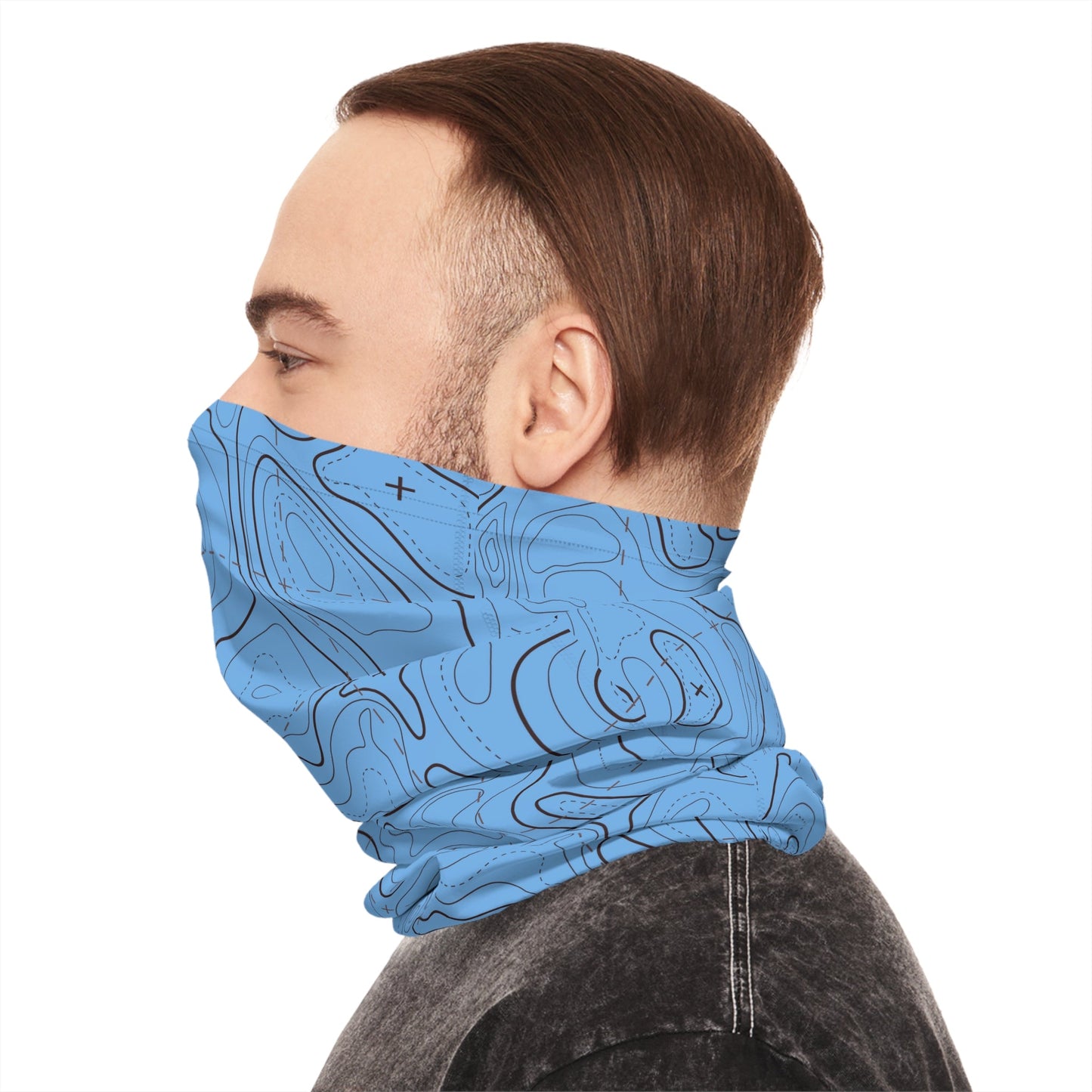 Texas Rigged Tees Contour Lines — Unisex Neck Gaiter (SPF 50+)
