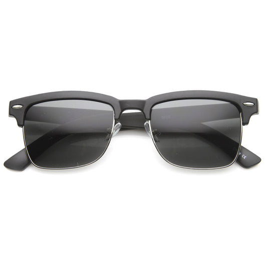 zeroUV  - Indie Dapper Square Half Frame Horned Rim Sunglasses 9809