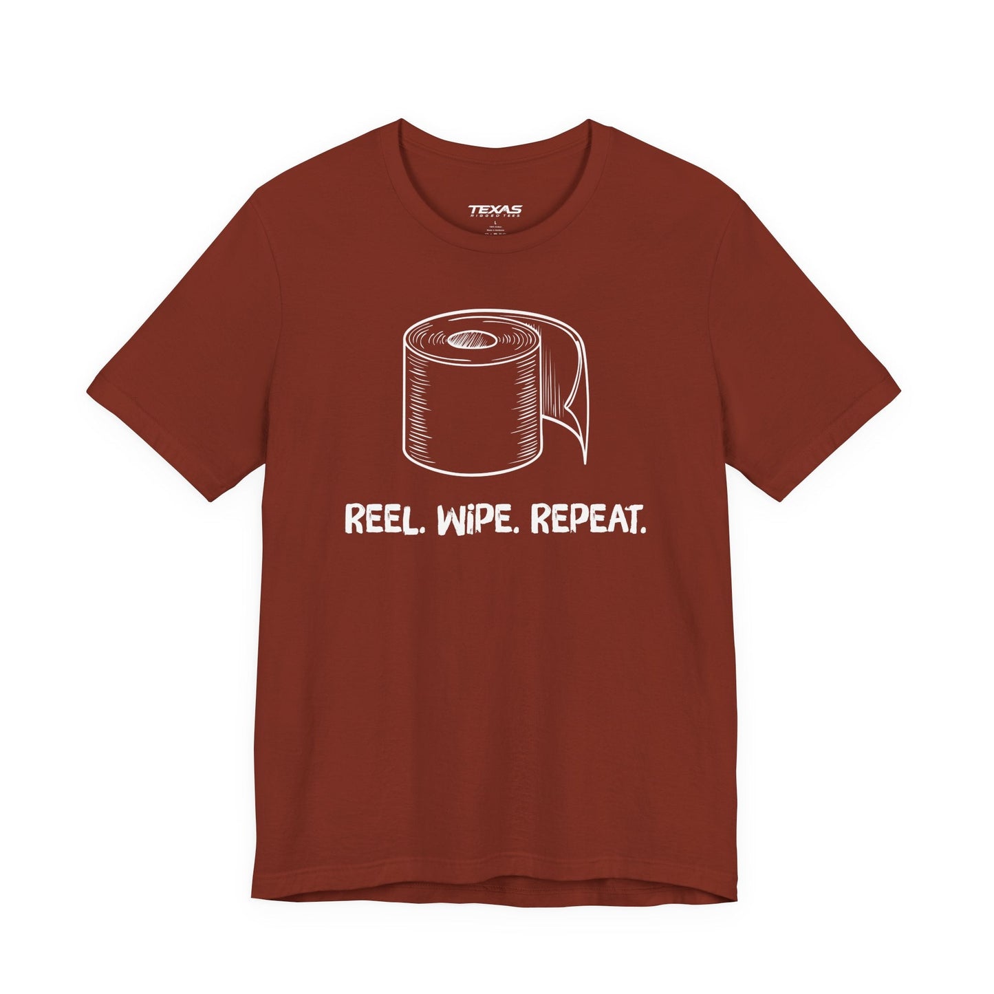 Texas Rigged Tees Reel. Wipe. Repeat. — Unisex Cotton Tee