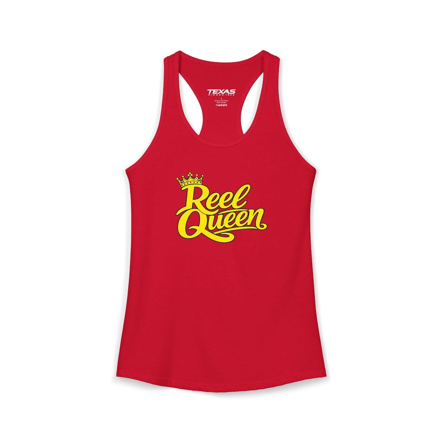 Texas Rigged Tees Reel Queen — Women’s Racerback Tank
