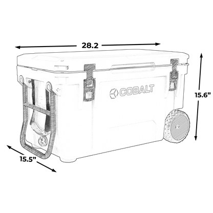 Caddis Sports Cobalt 55 Quart with Wheels Roto-Molded Super Cooler
