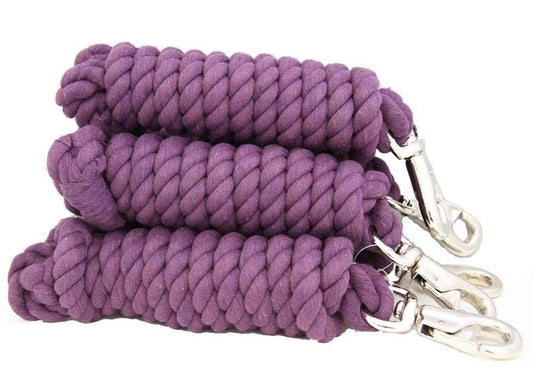 AJ Tack 10 Foot Cotton Lead Rope with Bull Snap - Set of 5