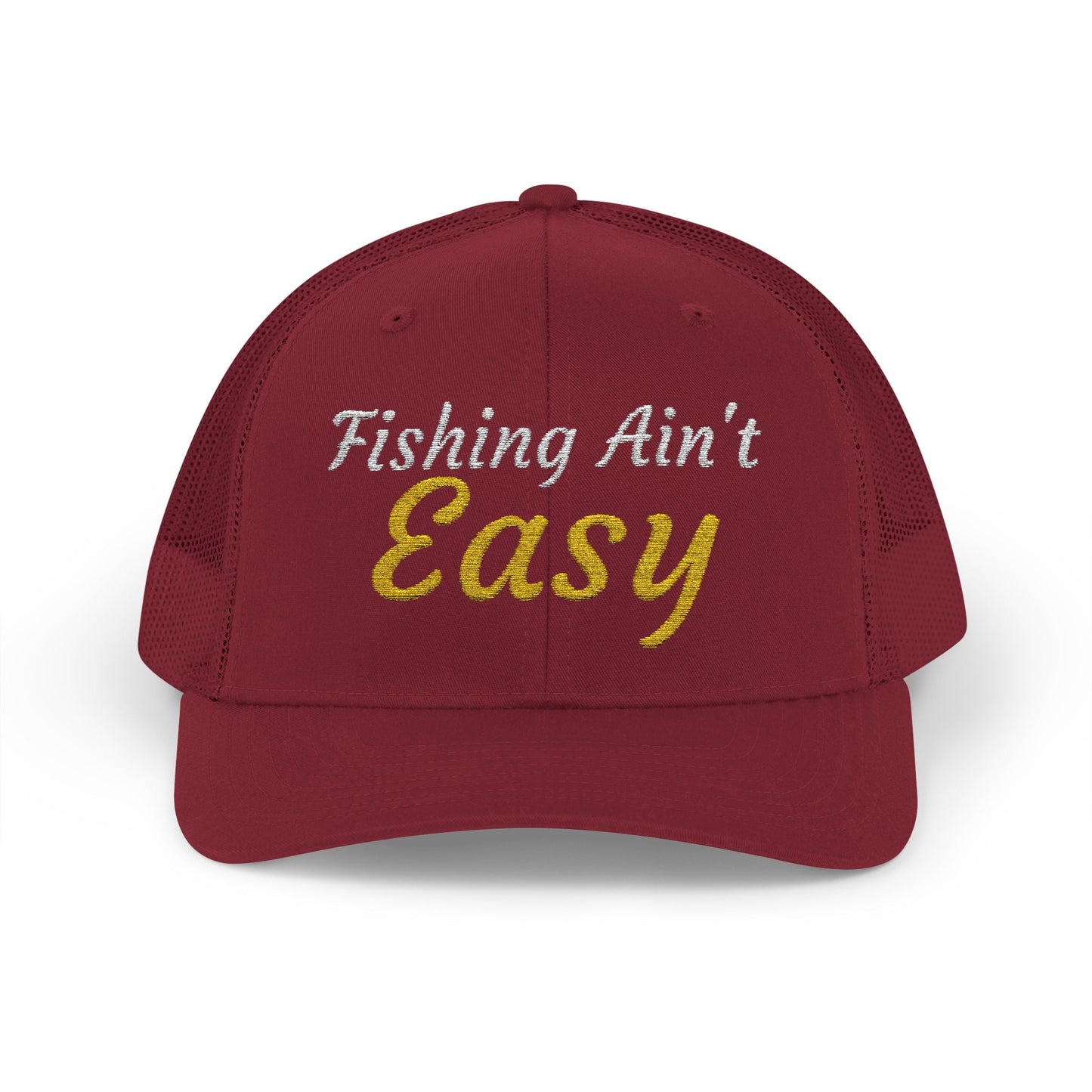 Texas Rigged Tees Fishing Ain't Easy — Embroidered Baseball Cap