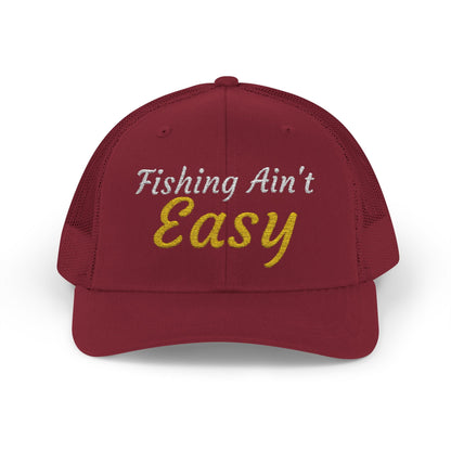 Texas Rigged Tees Fishing Ain't Easy — Embroidered Baseball Cap