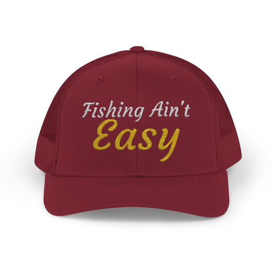 Texas Rigged Tees Fishing Ain't Easy — Embroidered Baseball Cap