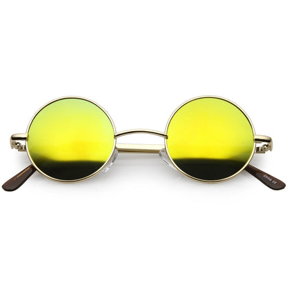 zeroUV Retro Lennon Style Round Circle Metal Mirror Lens Sunglasses 1408