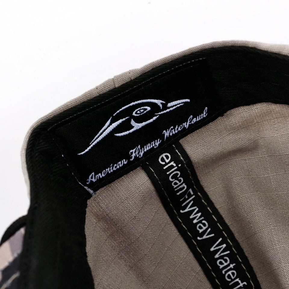 American Flyway Waterfowl Sandhill Crane Grey Ripstop w Hardwoods II Camo Bill