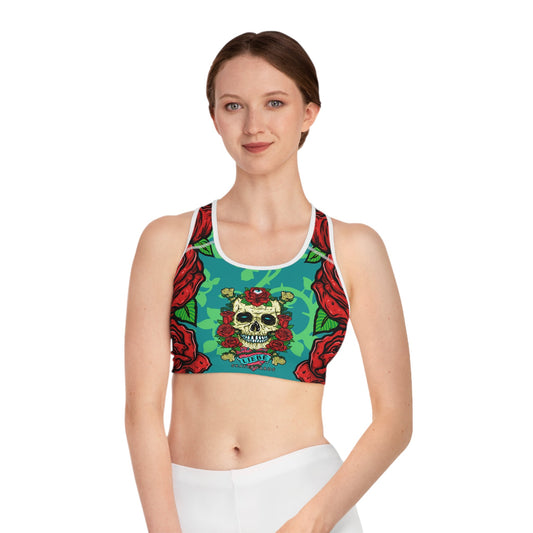 Liebe "Skull and Roses" Sports Bra