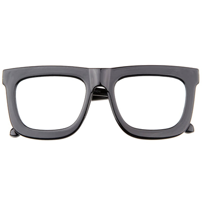 zeroUV Hipster Flat Front Square Horned Rim Mirror Lens Sunglasses A143