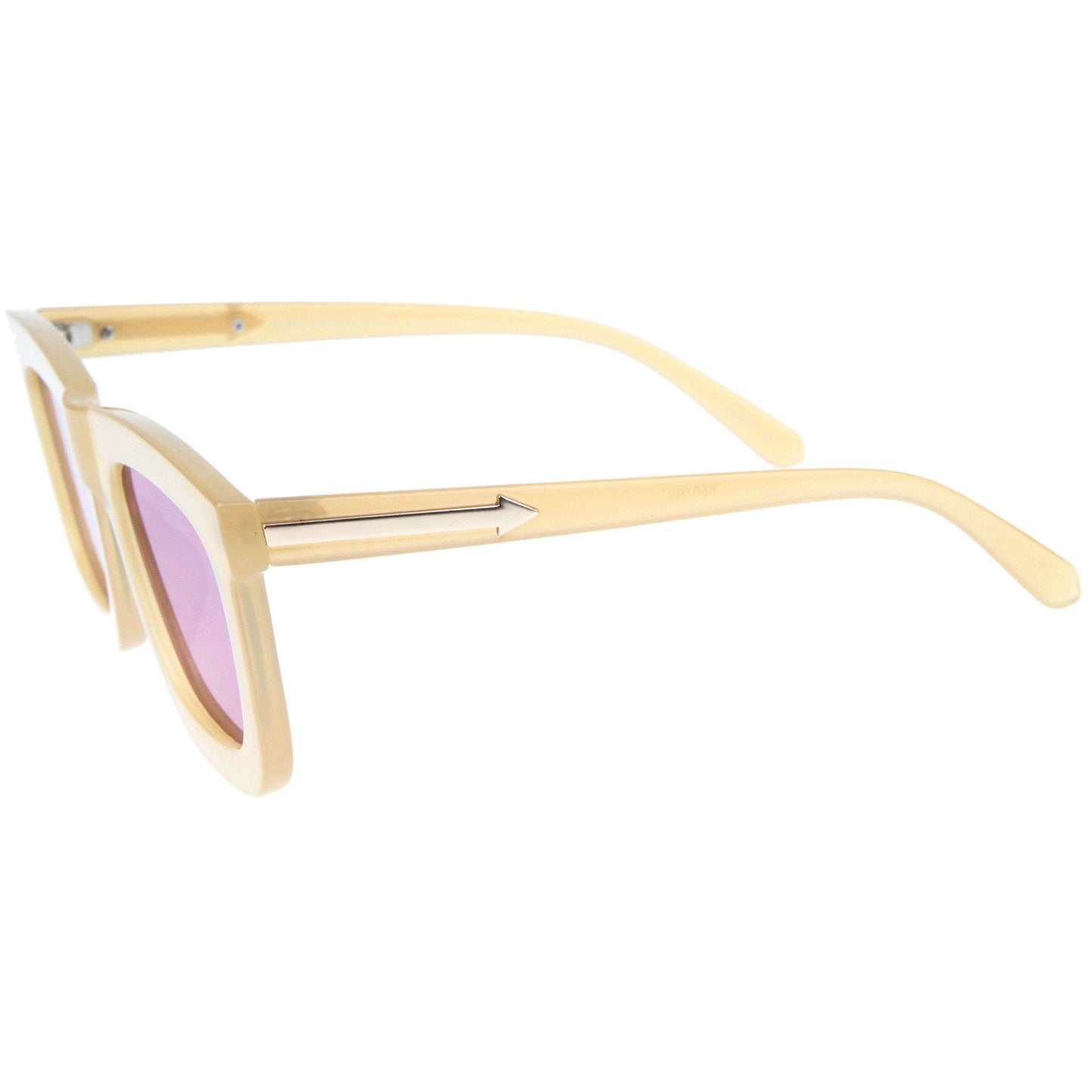 zeroUV Hipster Flat Front Square Horned Rim Mirror Lens Sunglasses A143