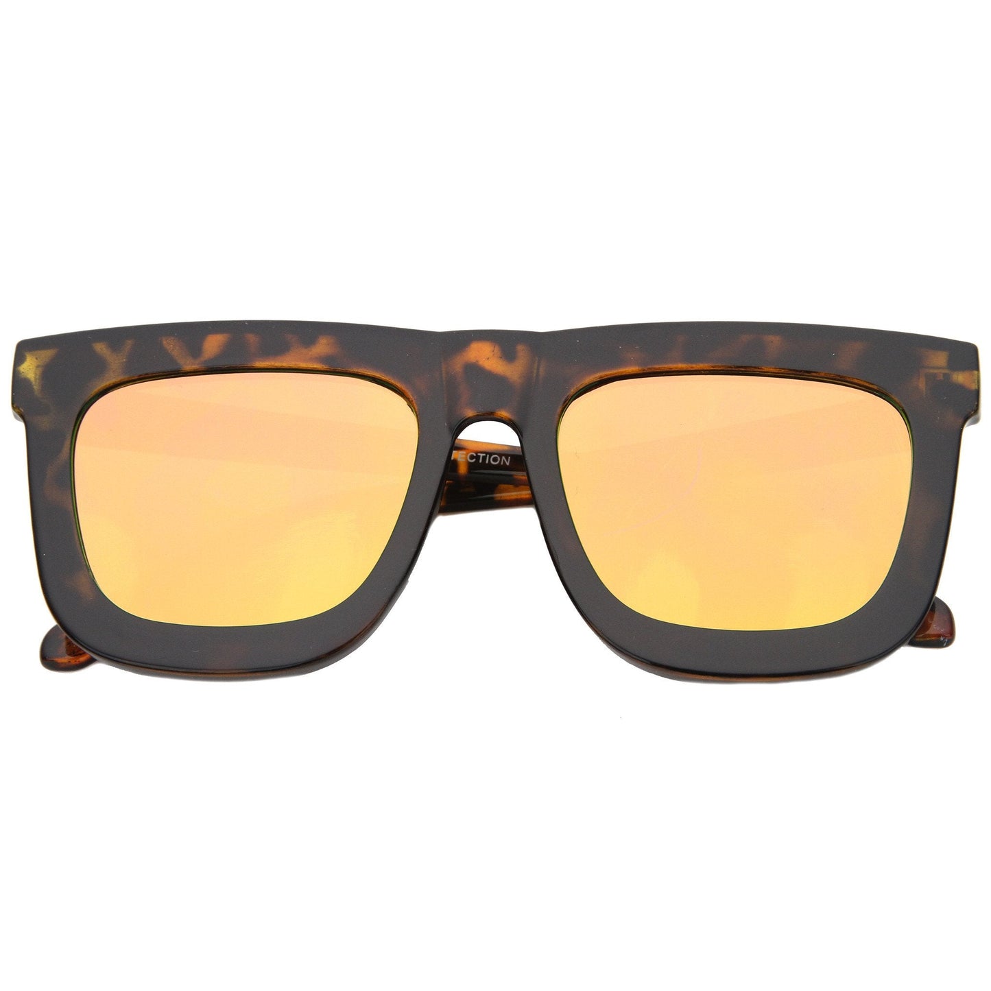 zeroUV Hipster Flat Front Square Horned Rim Mirror Lens Sunglasses A143