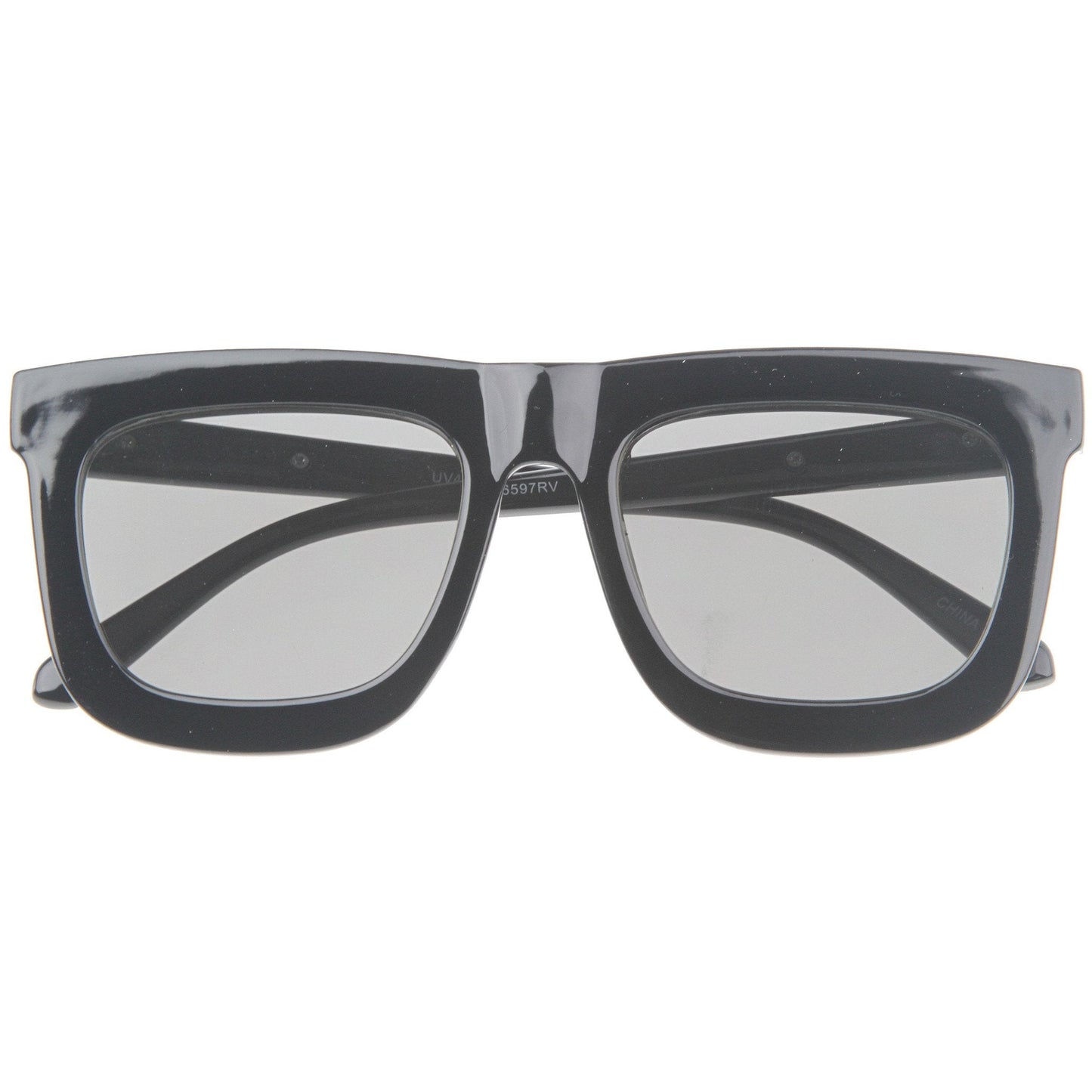 zeroUV Hipster Flat Front Square Horned Rim Mirror Lens Sunglasses A143