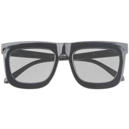 zeroUV Hipster Flat Front Square Horned Rim Mirror Lens Sunglasses A143