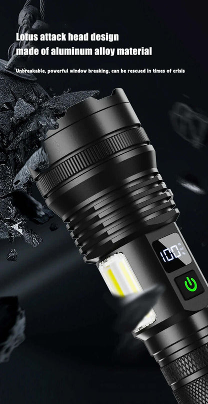 MUCITUP Muctac CHARGE Flashlight, 5000+ LMS, Zoomable, LED, USB, IP65, Aluminum Alloy