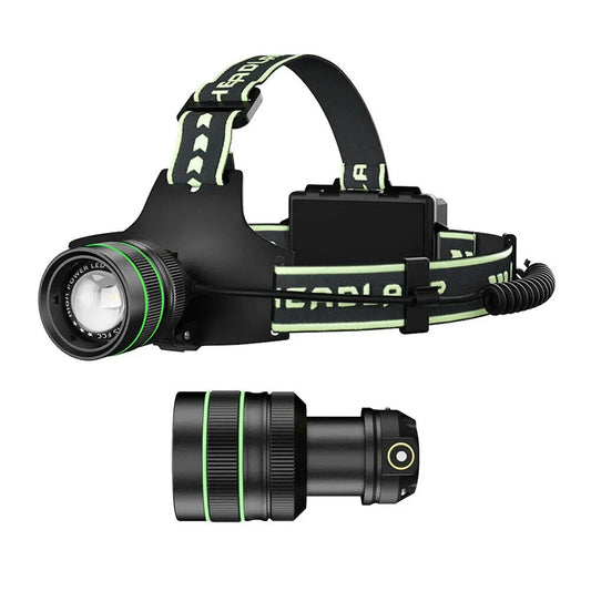 MUCITUP Rechargeable Mining Lamp 2500LM Type-C LED Headlamp Zoomable Motion Sensor