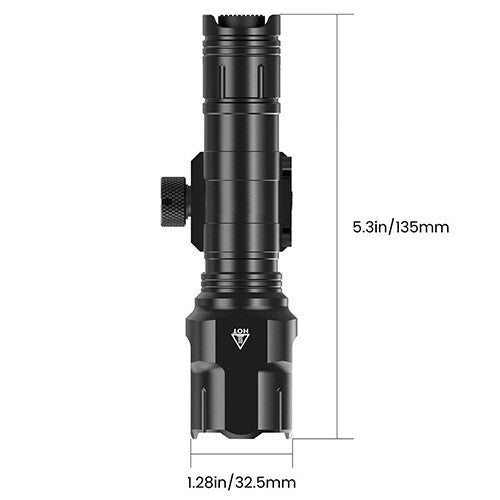 MUCITUP WL-25 Tactical Weaponlight Flashlight, 1200LM, USB Rechargeable – Black or Tan