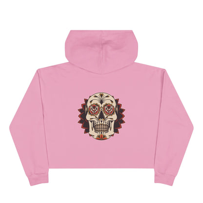 Liebe Calavera Rosa Crop Hoodie