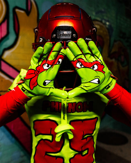 Phenom Elite Ninja Turtles: Raphael Football Gloves – VPS5 by Phenom Elite
