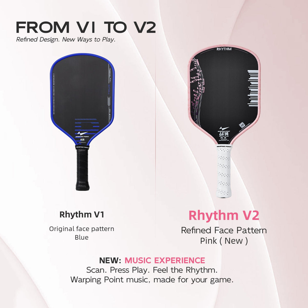 Warping Point Rhythm Hybrid Pickleball Paddle – Pink